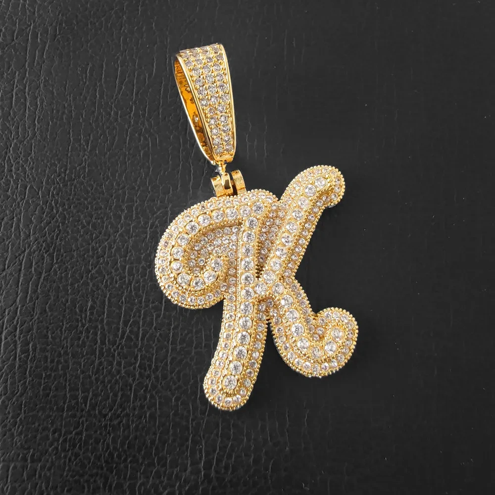 Hip Hop Custom Name Personalized Letter Thick Name Iced Out Letter Pendant Women Man Jewelry