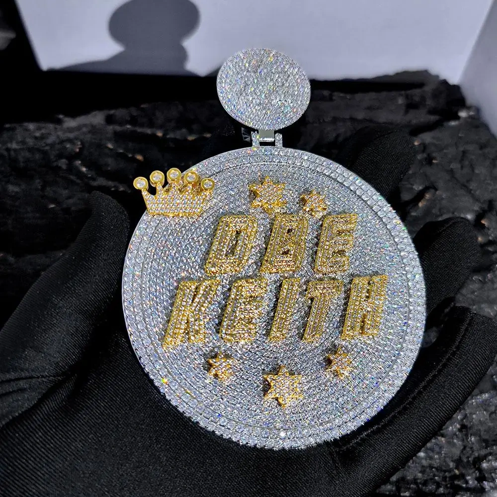 Fine Jewelry S925 Vvs Moissanite Chain Iced Out Custom Pass Diamond Tester Moissanite Pendant Necklace Hiphop