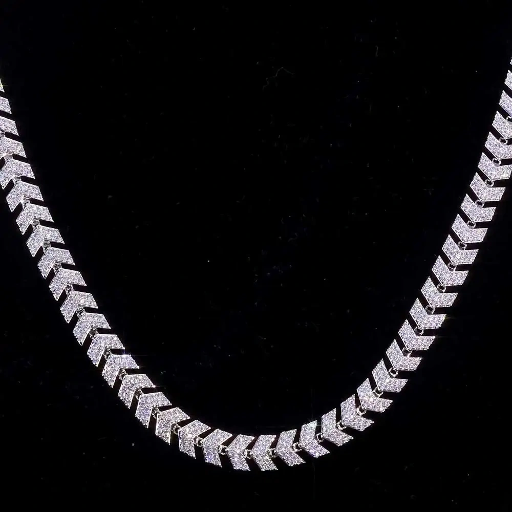 ESKEEM Durable 8MM Cuban Link Chain Gold Plated Arrow Design Full Iced Out Cubic Zircon Bracelet Micro Pave Hip Hop Jewelry Gift