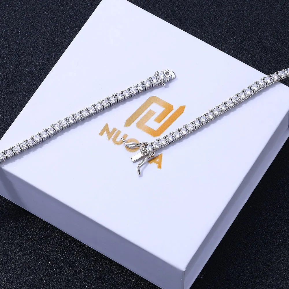 ESKEEM New Style Iced Out Jewelry Bling Diamond Tennis Chain Gold Silver Round Cubic Zirconia Tennis Chain Bracelet
