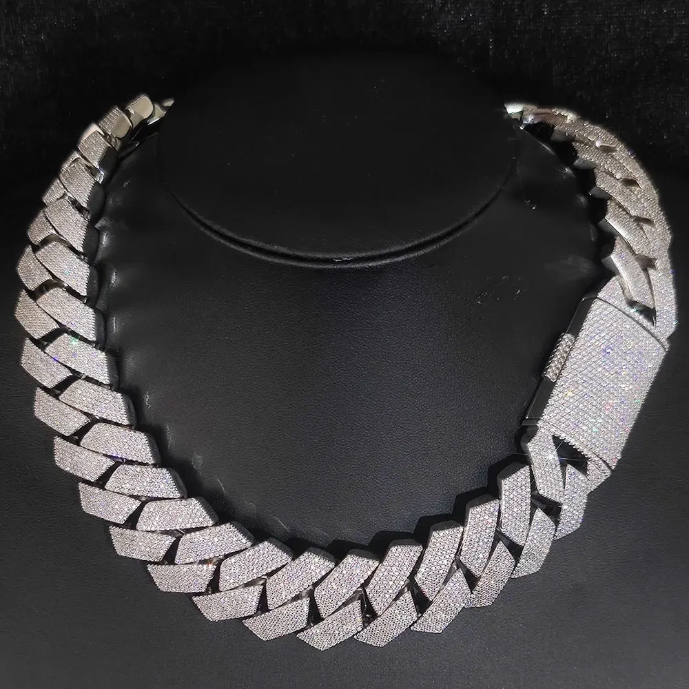 Hip Hop Jewelry High Quality Diamond Necklace 25mm 6 Rows CZ Cuban Link Chain Bling Big Heavy Iced Out Chain Necklace For Men