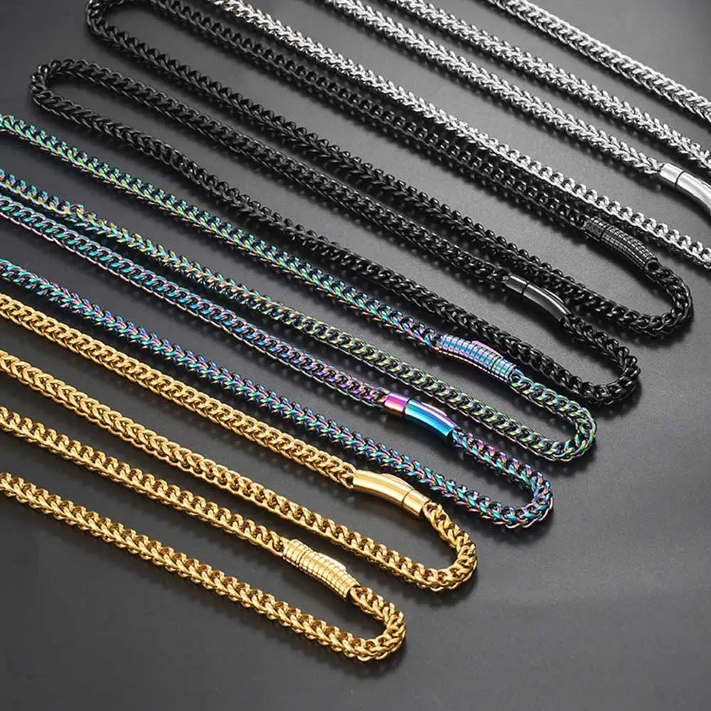 Traditional Classic 6MM Width 16-26“Hip Hop Jewelry Stainless Steel Positive And Franco Chain Necklace For Men