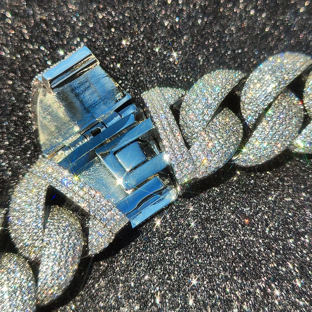 Hip Hop 22mm Cuban Link Chain Full Iced Out Zircon 6 Rows Stone Heavy And Thick Cuban Necklace Men's Gift Jewelry Drop Shipping