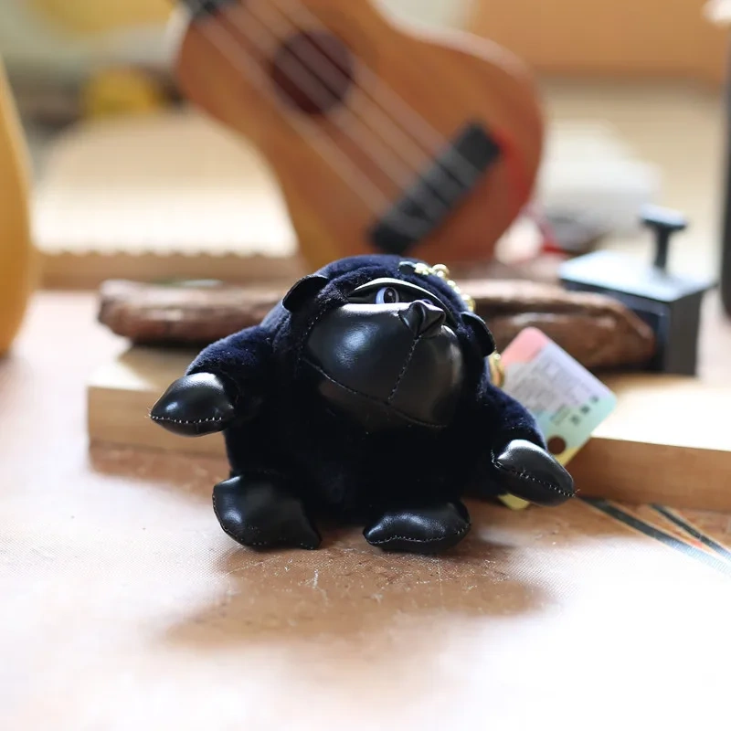 Custom High Quality Animal Gorilla Plush Keychain Mini Monkey Chimp Keychain PU Leather Stuffed Animal Soft Toys