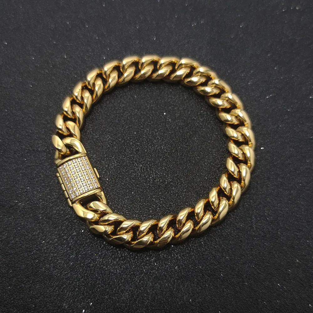 Hip Hop Rapper Rock Jewelry Cuban Link Fashion Luxury Stainless High Quality Multiple styles Bracelet For Women