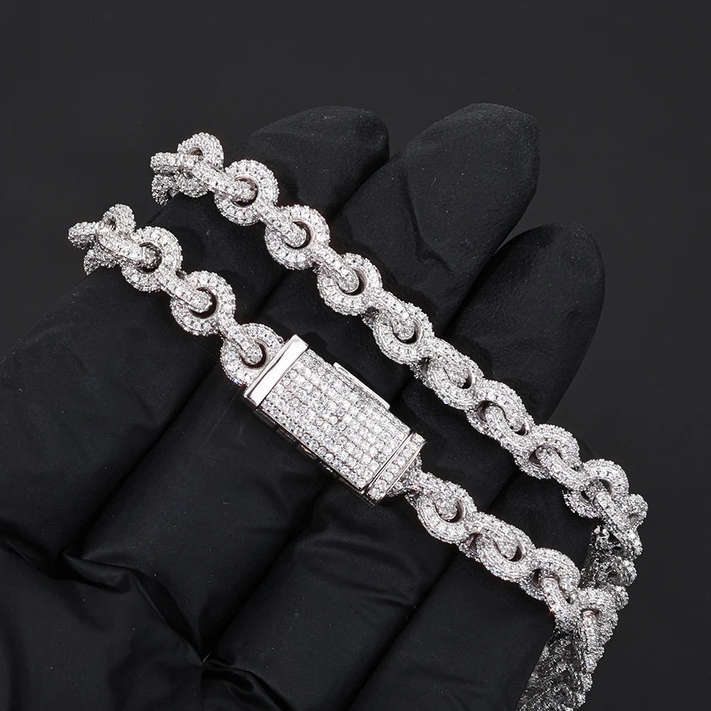 ESKEEM Fashion Hip Hop Jewelry Custom Iced Out O-Chain Cubic Zirconia Diamond Cuban Necklace for Men Women Party Gift