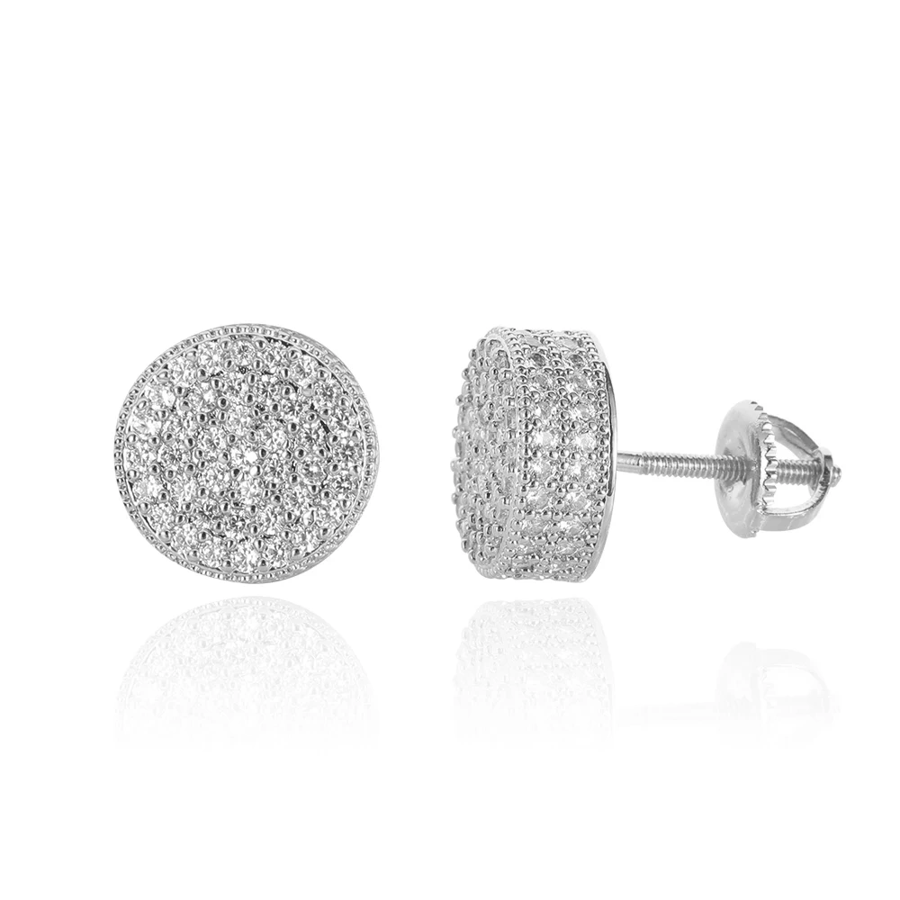 Hip Hop Jewelry Iced Out 3A Zircon Dollar Sign Plated High Quality Stud Earrings For Women