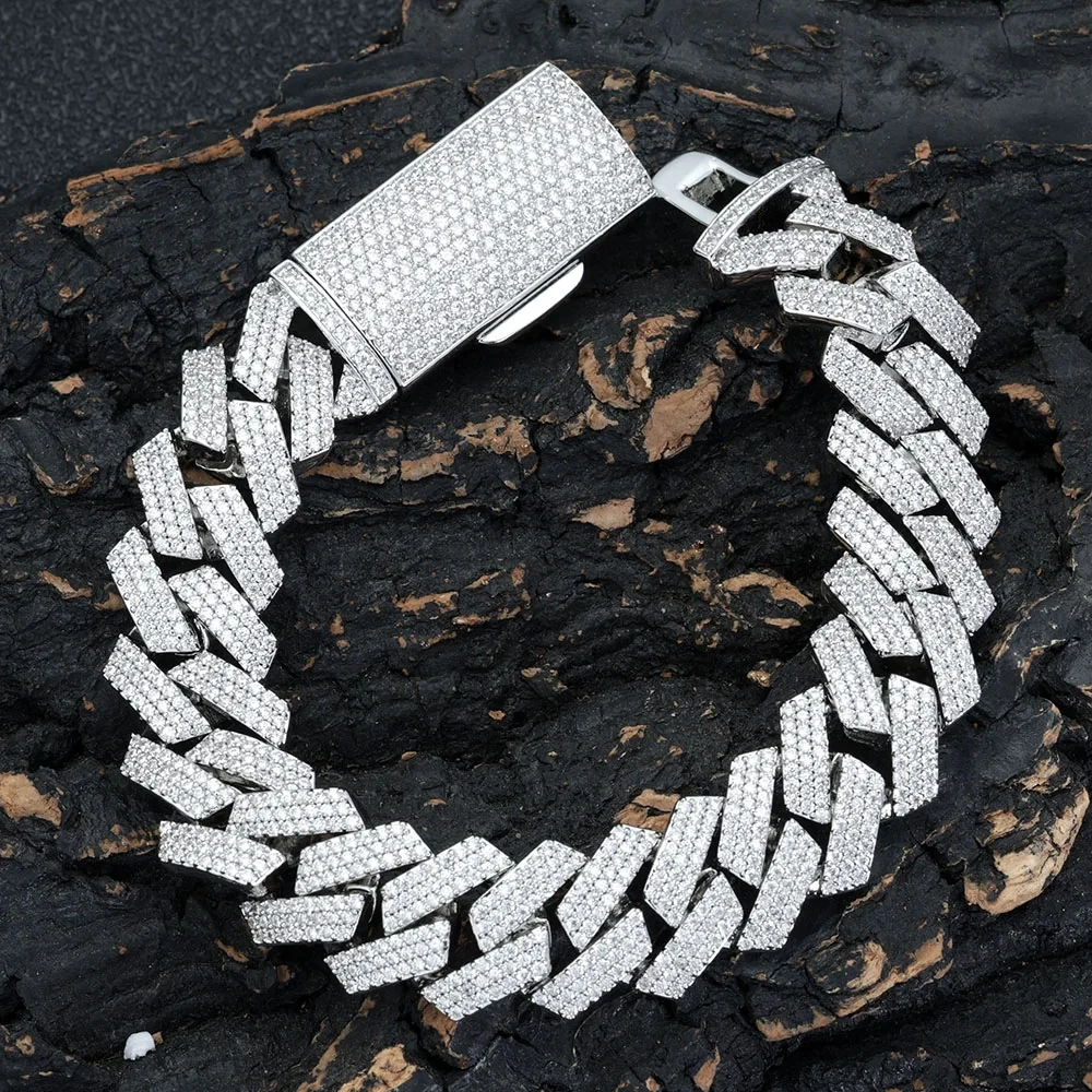 Hip Hop Jewelry 16mm Cuban Link Chain Iced Out Round Setting Diamond Stones Bling 3 Rows Miami CZ Necklace Men's Gift