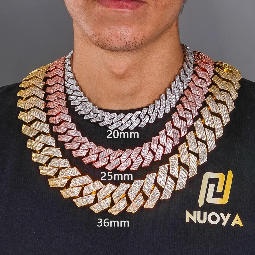 ESKEEM 20/26/36mm Iced Out Diamond Chunky Cuban Link Chain Necklace Gold Plated Hip Hop Jewelry for Men