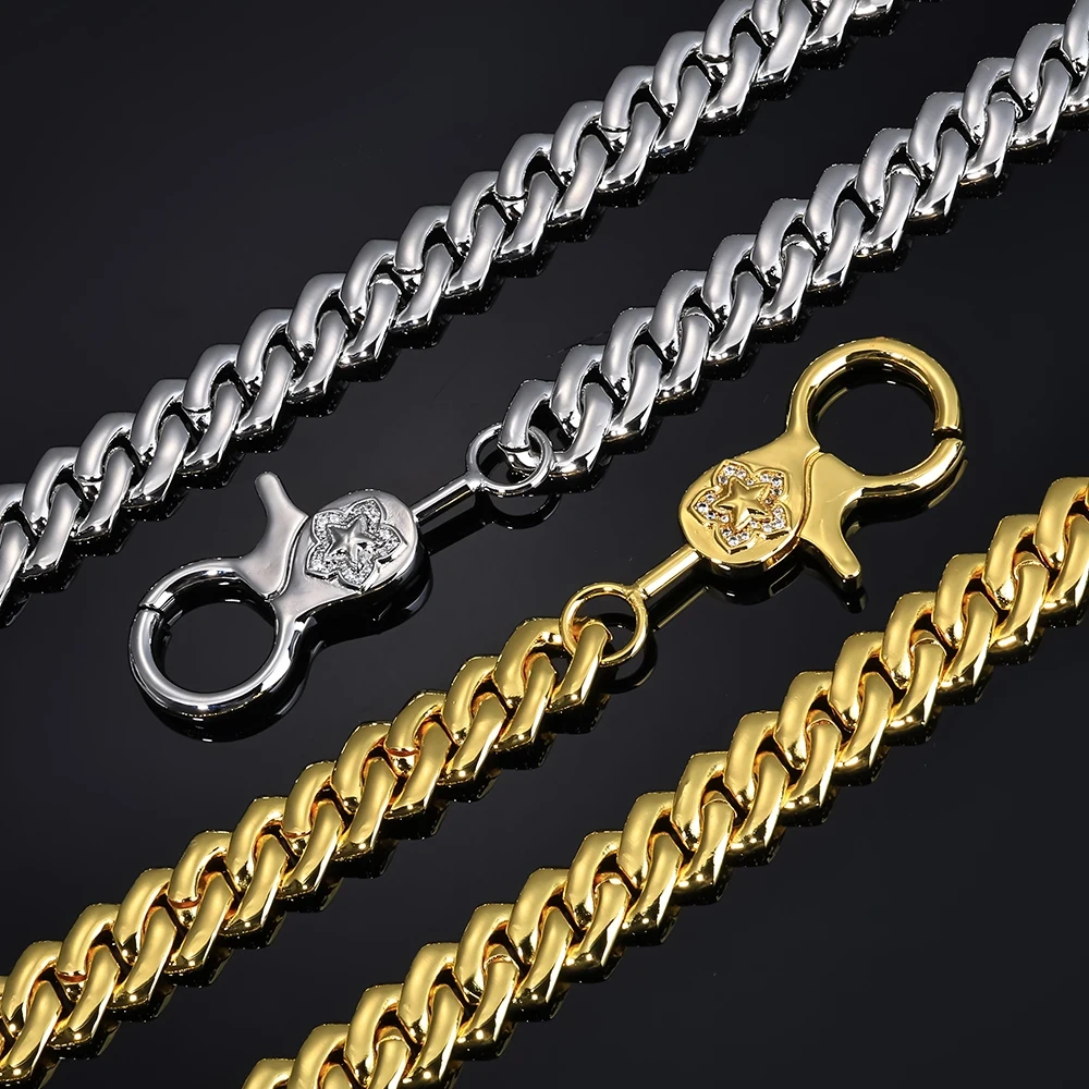 Custom Hip Hop Prong Iced Pants Chain Secure Travel Wallet KeyChain Heavy Duty Jeans Link Men Jewelry