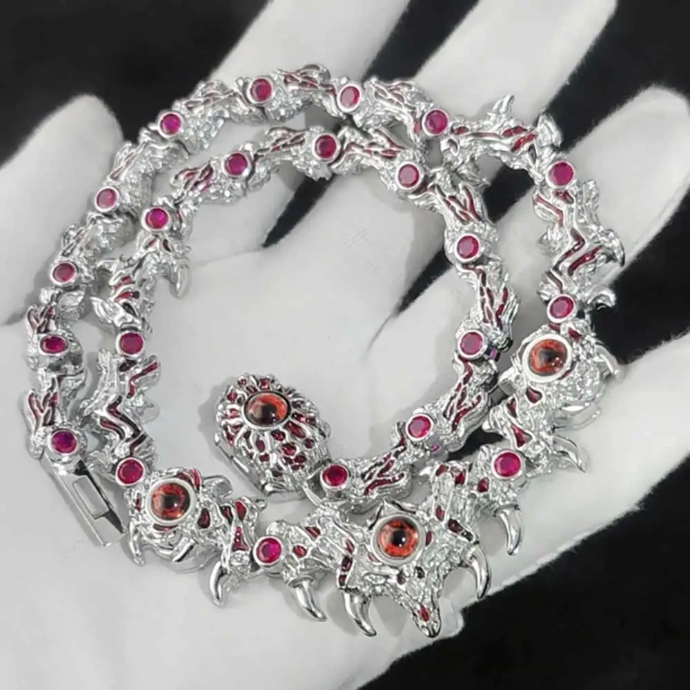 Hip Hop Jewelry New Fashion Jewelry Evil Eye Necklace Luxury Red CZ High Quality Men Women Eye Necklace Drop shipping  ﻿