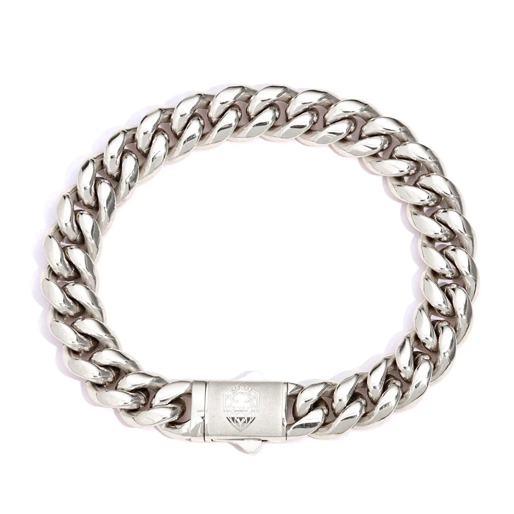 ESKEEM Hip Hop Custom Your Own Deep Logo Stainless Steel Cuban Link Chain Necklace For Men Corrosion Logo Jewelry