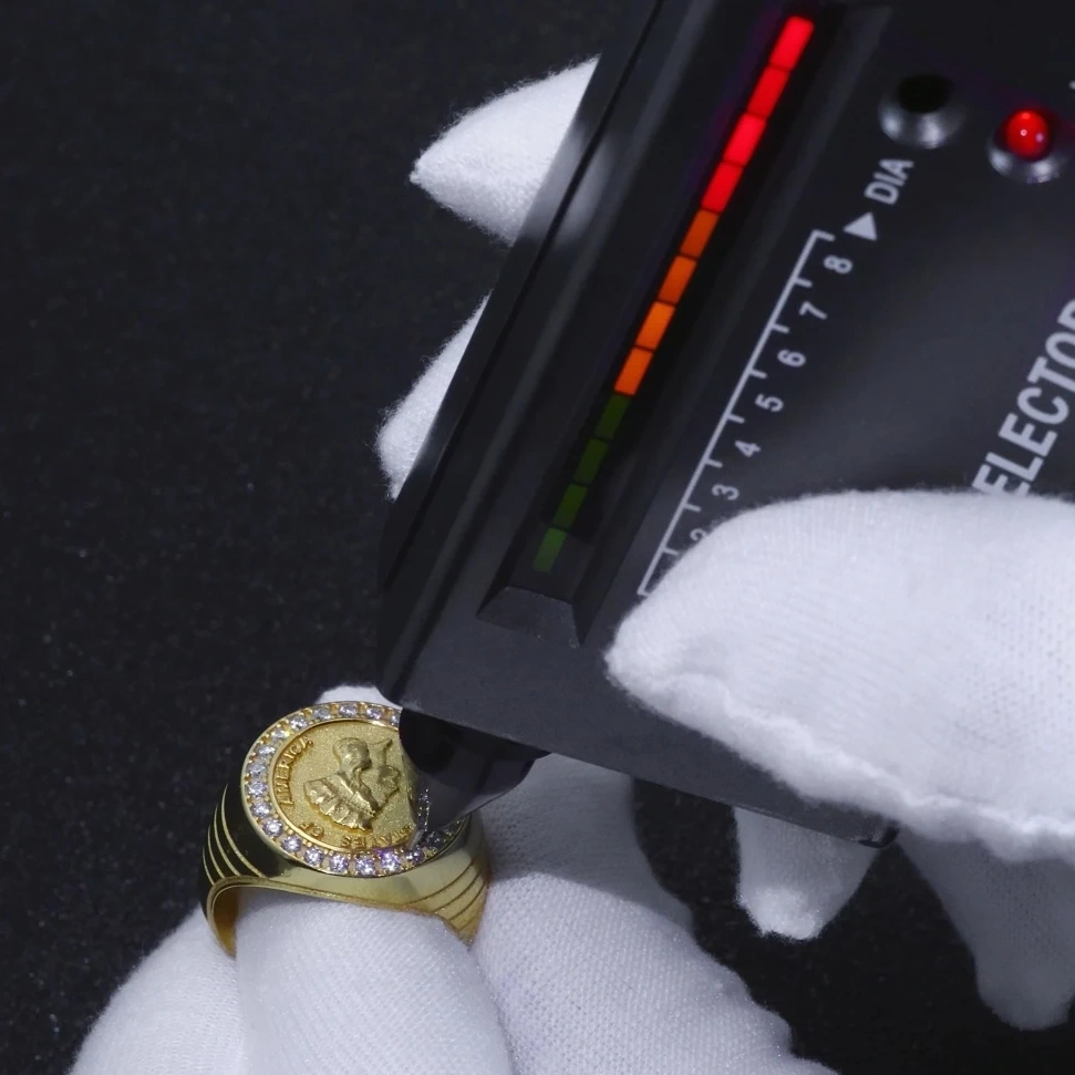 ESKEEM Real 18K Gold Plated Ring Inlaid Moissanite Diamond Single Tail Customized 925 Silver Index Finger Ring Vintage Jewelry ﻿