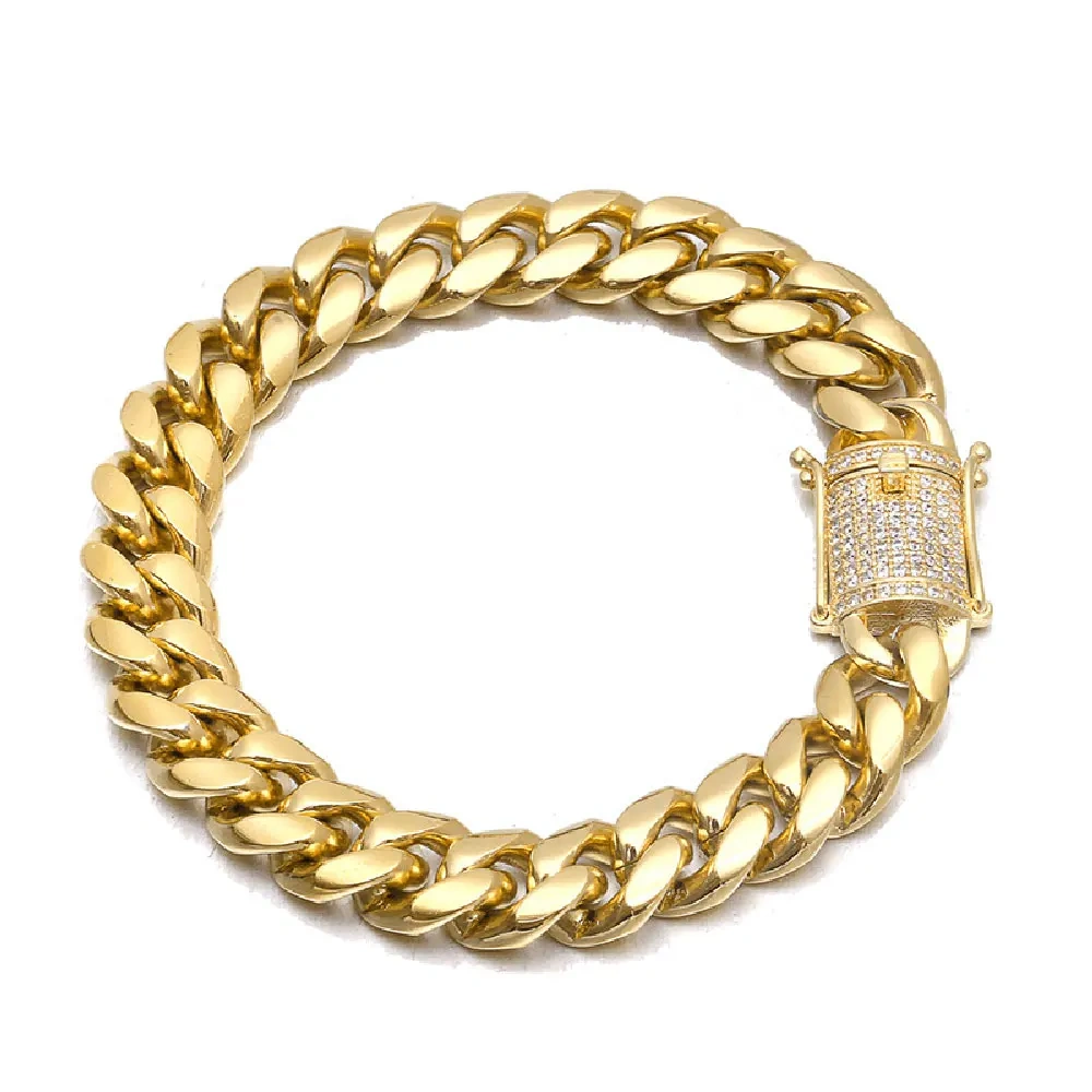 Hip Hop Rapper Rock Jewelry Cuban Link Fashion Luxury Stainless High Quality Multiple styles Bracelet For Women