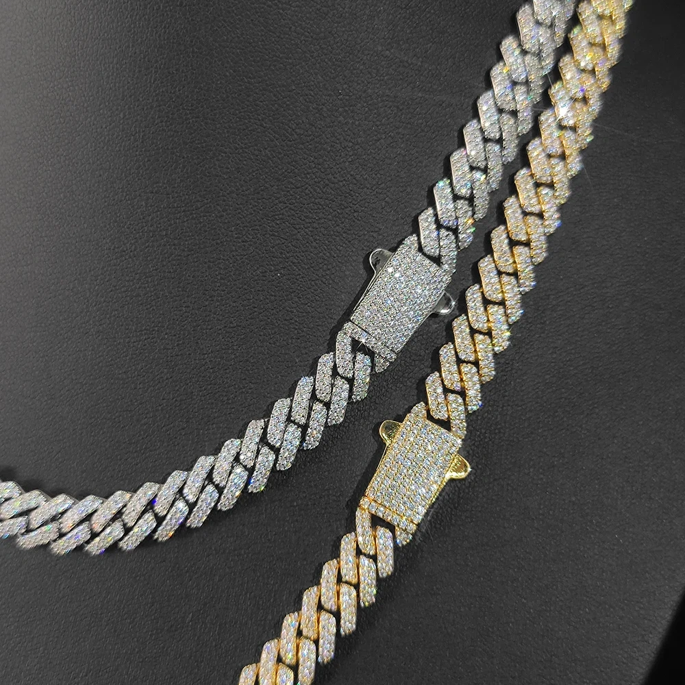 8mm Width Hip Hop Cubic Zircon CZ Iced Out 2 Rows Cuban Link Chain Necklace For Women Jewelry Birthday Gift Drop Shipping