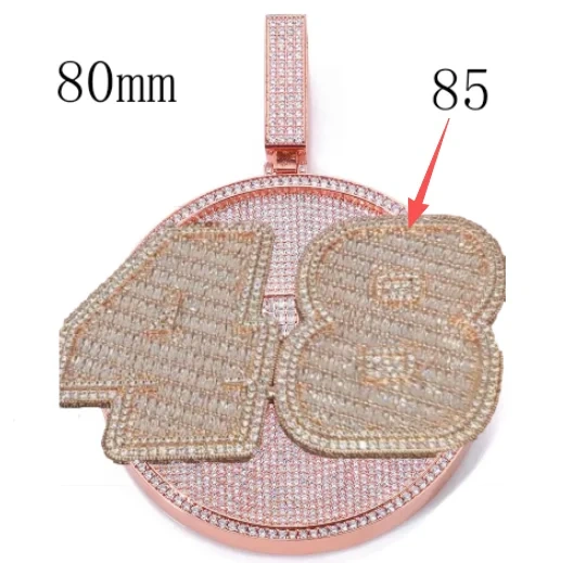 Hip Hop Custom Letter Name Logo Pendant Necklace with Zircon Diamond Polygonal Personality Exaggerated Medal