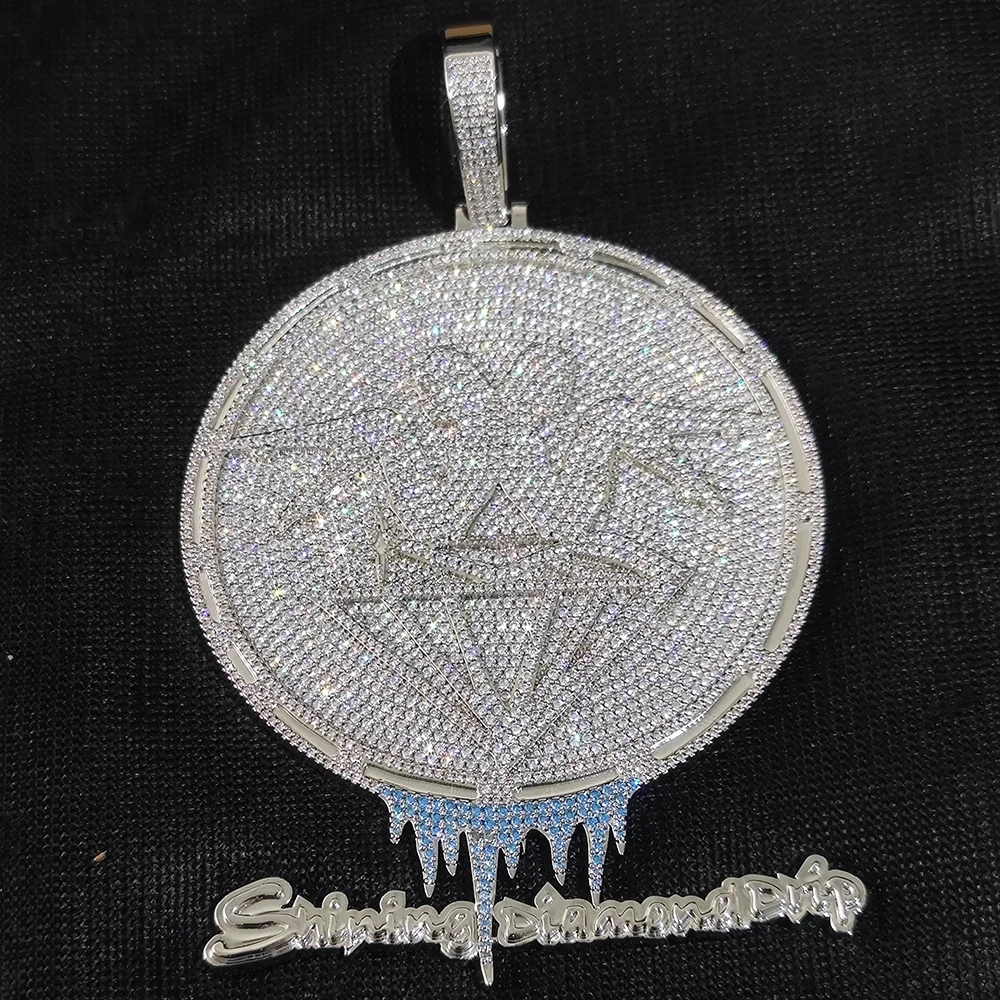 3Inch DIY Custom Name Logo Letter Pendant Fashion Mens 20mm Bail Pendants For Necklace Drop Of Water Hip Hop Jewelry  Women
