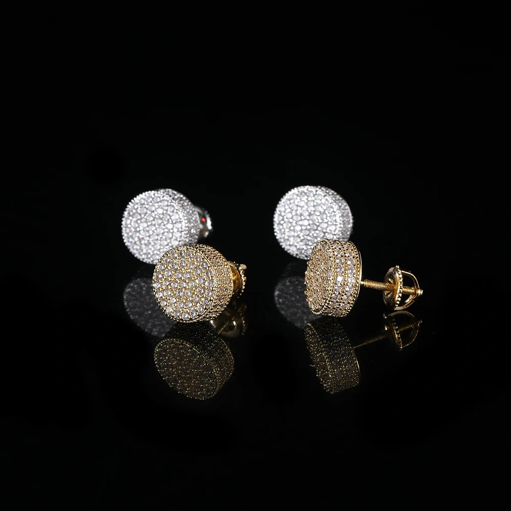 Hip Hop Jewelry Iced Out 3A Zircon Dollar Sign Plated High Quality Stud Earrings For Women