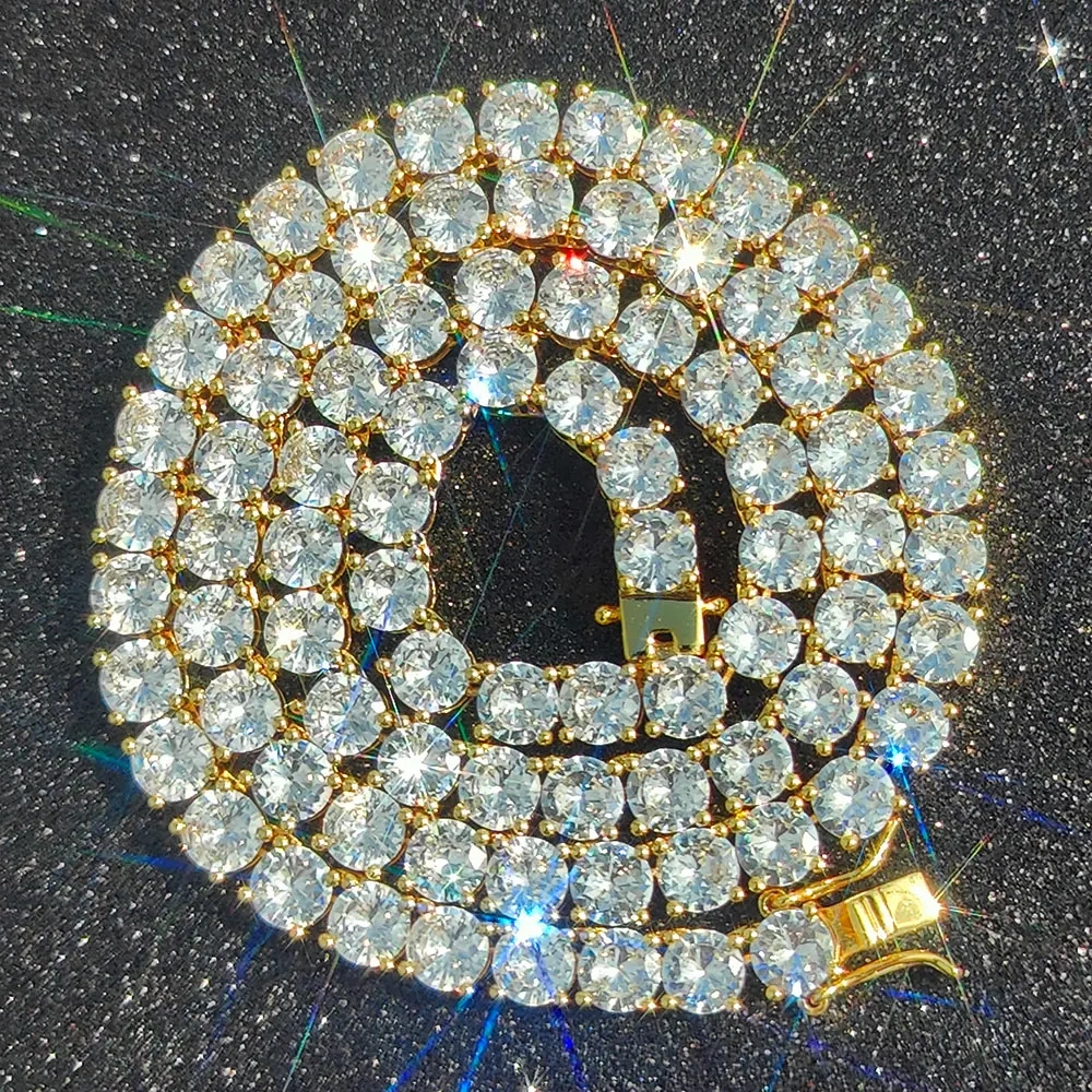 Hip Hop Jewelry 3/4/5/6MM 1 Row Iced Out Tennis Chain Bling CZ Men Diamond Cubic Zirconia Choker Necklace Women Drop Shipping