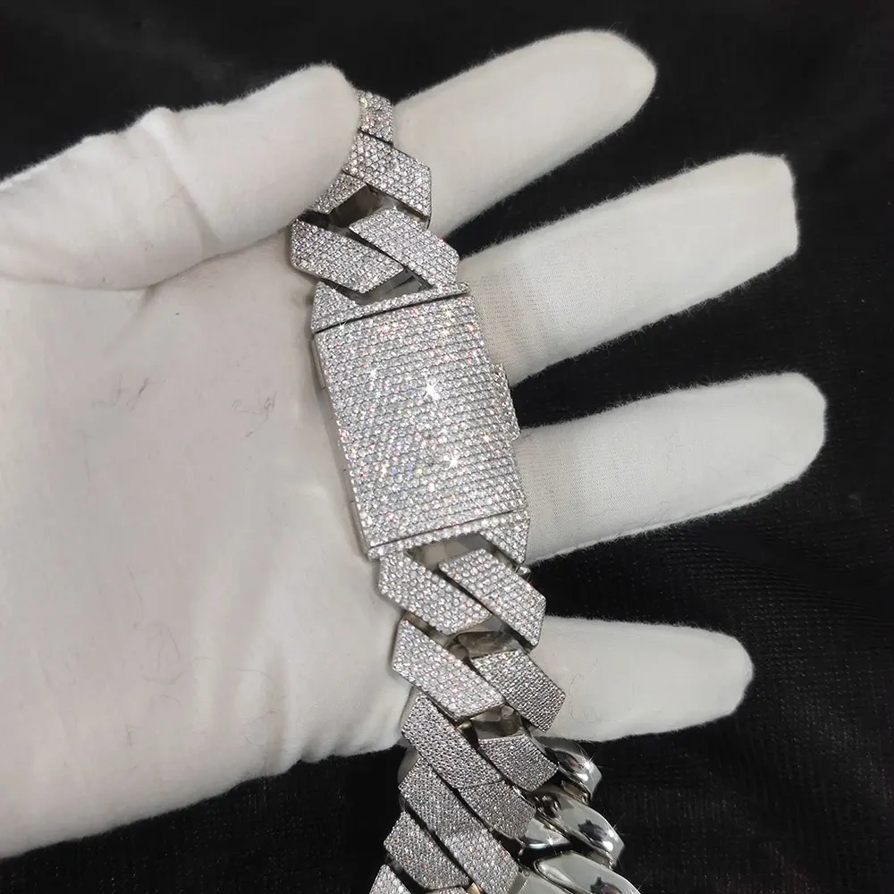 Hip Hop Jewelry High Quality Diamond Necklace 25mm 6 Rows CZ Cuban Link Chain Bling Big Heavy Iced Out Chain Necklace For Men