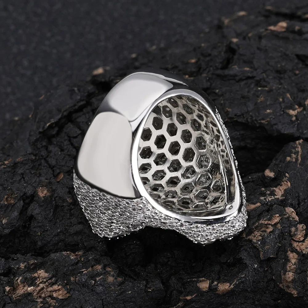 Hip Hop Jewelry Fashion Style Cross Cuban Ring for Men Bling Iced Out Round&T-shaped Diamond Cross Ring Party Gift