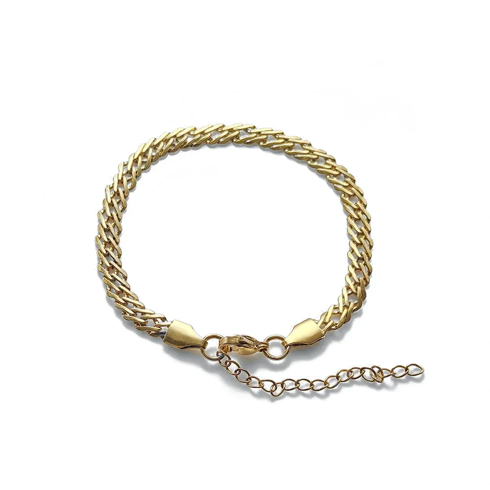 ESKEEM Hip Hop 4mm Stainless Steel Chain Necklace Steel Cuban Link Style Bling Fashion Jewelry