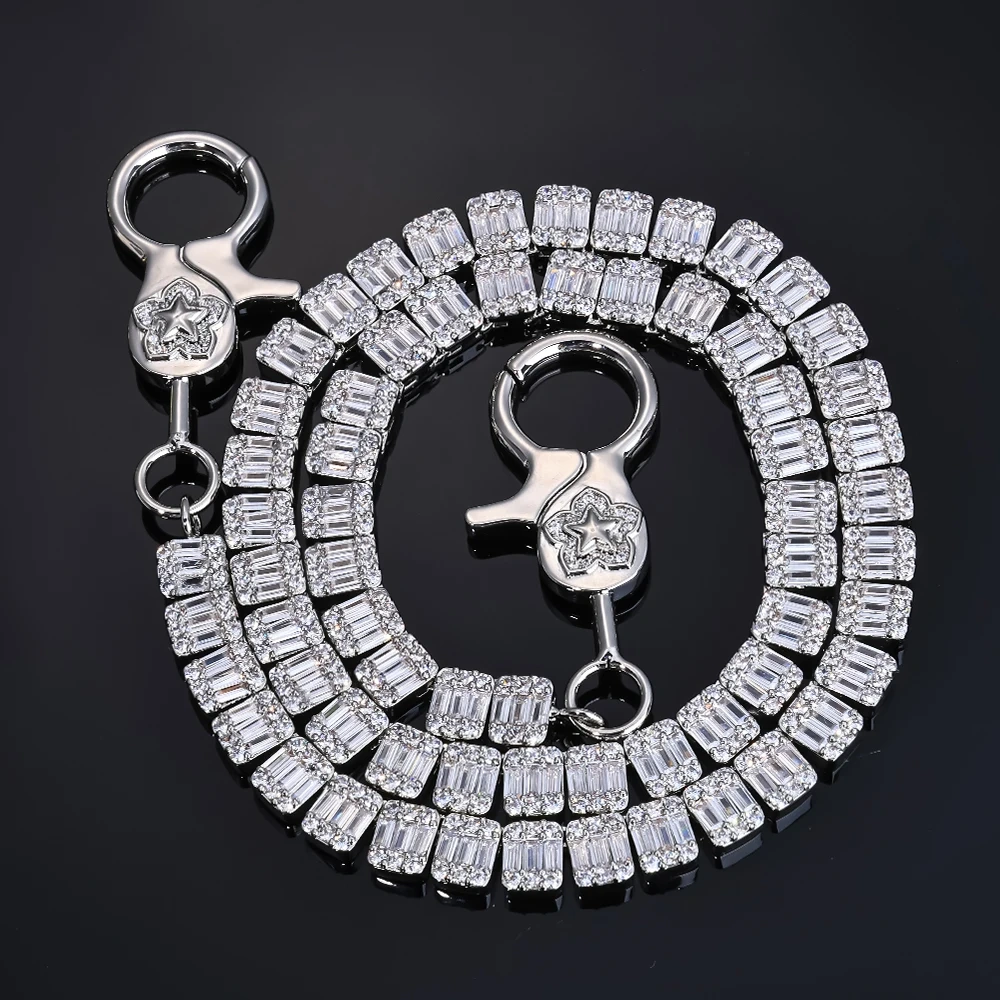 ESKEEM Punk Iced Cubic Zirconia Tennis Chain for Women Men Metal Wallet Jeans Link Key Waist Chain Jewelry