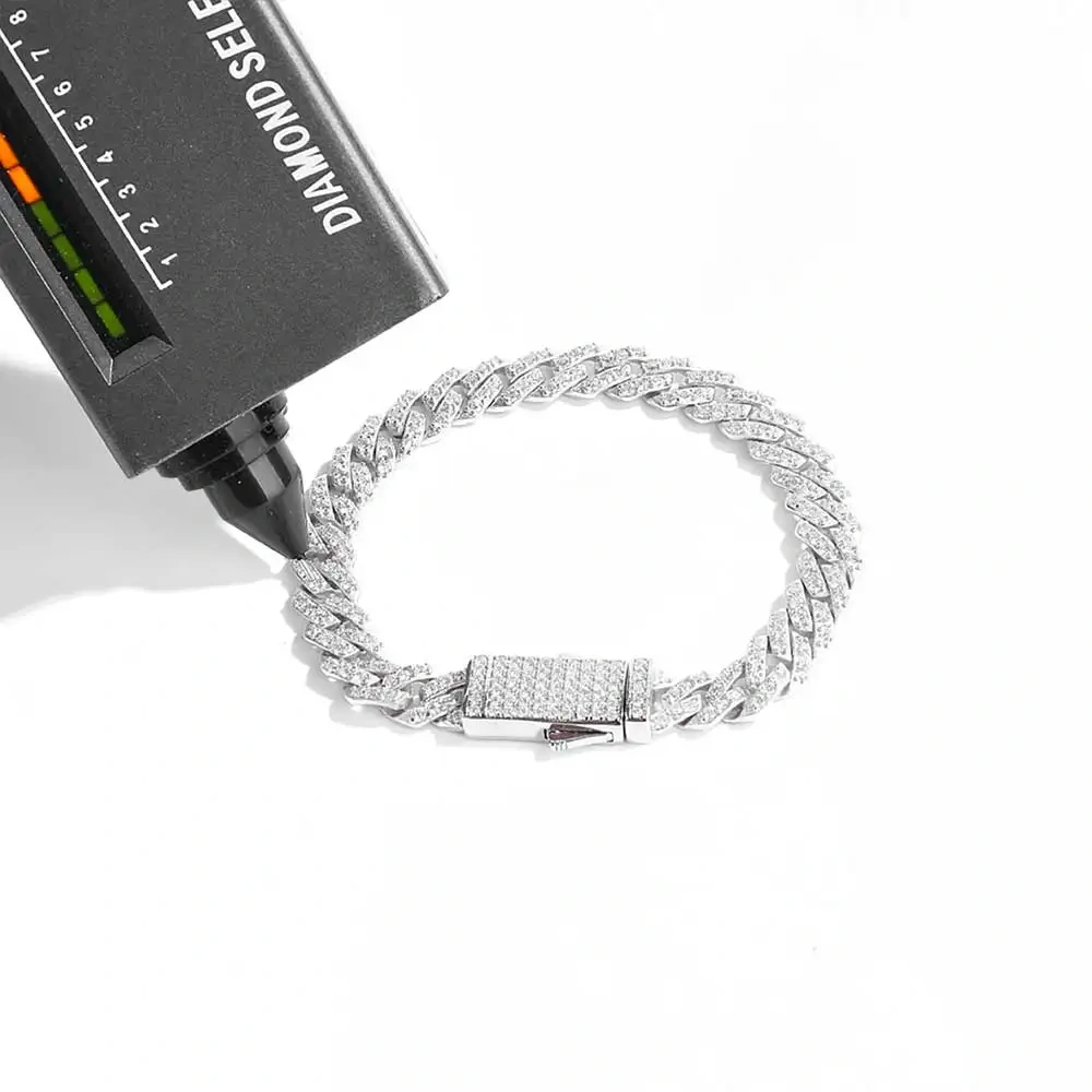 Hip Hop Jewelry VVS Cuban Link Chain 1/2/3 Rows 8/10/14/15/18/19/20/25mm 925Sterling Silver D Moissanite Miami Cuban Necklace