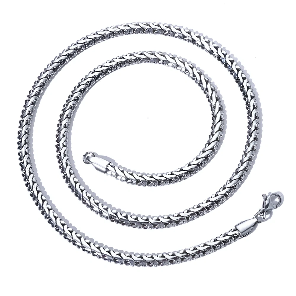 Hip Hop Luxury Stainless Steel 4mm Cuban Link Chain Necklace PVD 18K Gold Plated Chain Jewelry