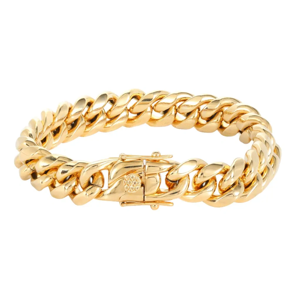 ESKEEM New Style Hip Hop Fashion Jewelry Miami Cuban Link Chain Stainless Steel Bracelet For Men Drop Shipping