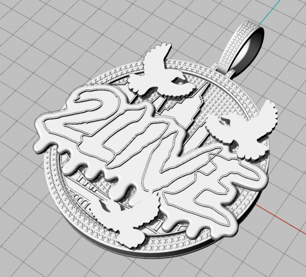 Hip Hop Iced Out Cz Big Letter Round Charm Bling Cubic Zircon Paved Pendant Necklace Women Men Jewelry With Rope Cuban Chain