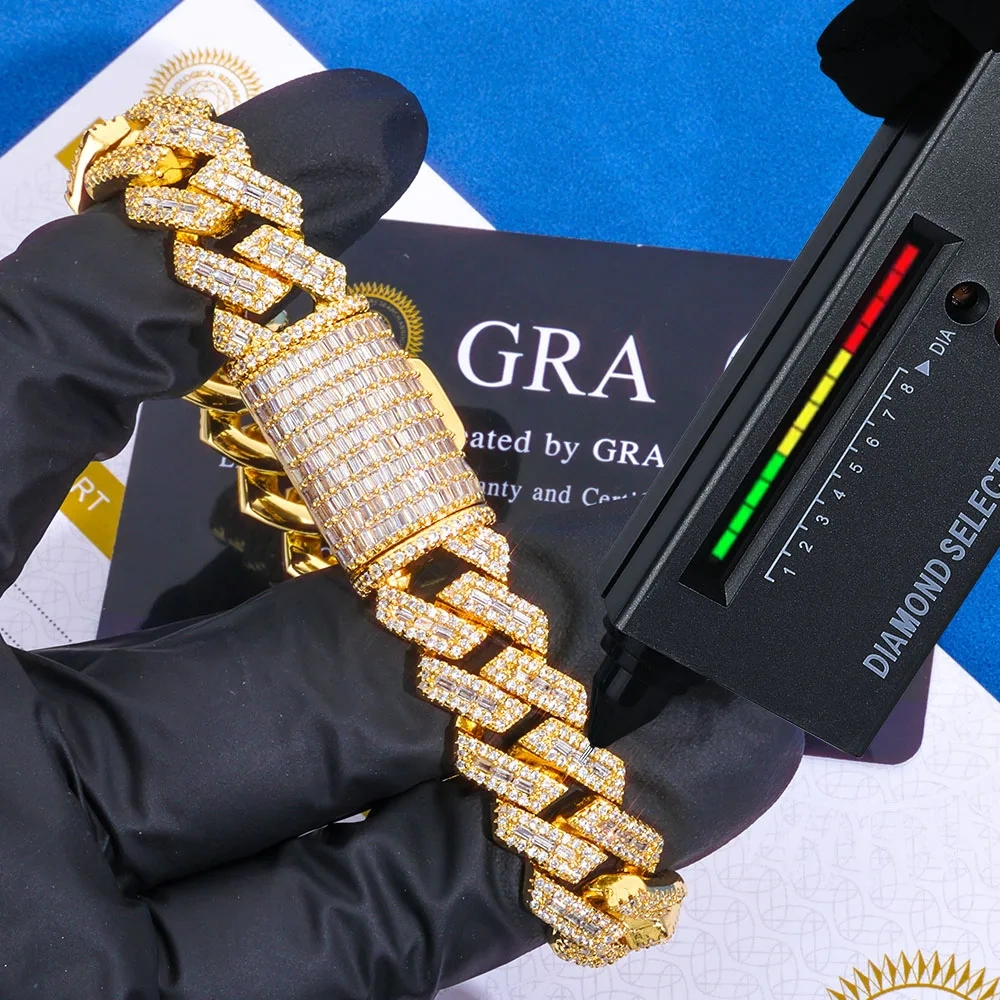 ESKEEM GRA Certified Miami Moissanite Necklace Hip Hop Jewelry Men Cuban Link Chain 925Silver VVS Classic Jewelry Women