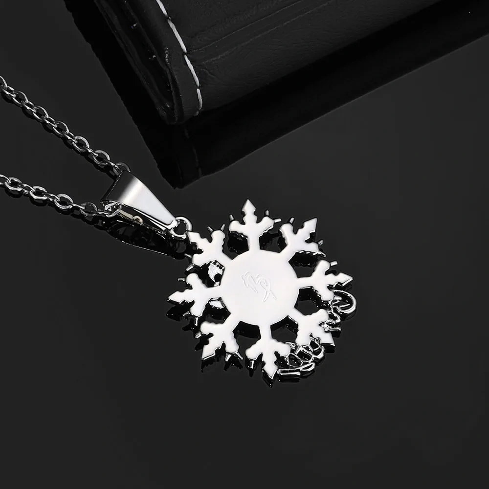 ESKEEM New Arrive Silver Plated Snowflake Smiling Face Pendant for Women Christmas Gift Cubic Zirconia Fashion Party Jewelry