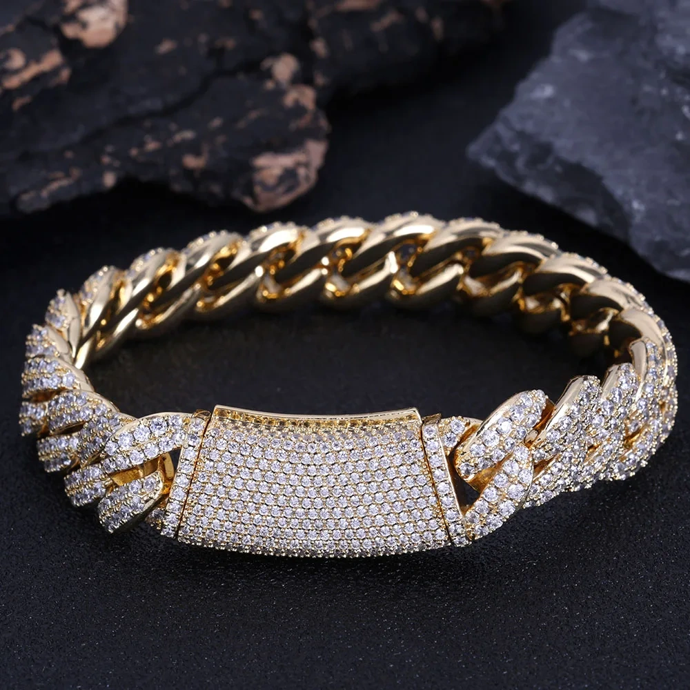 New Style 13/18MM Iced Out Cuban Necklace Shine 2/3 Rows Miami CZ Bubble Cuban Link Chain Women Men Hip Hop Jewelry Gift