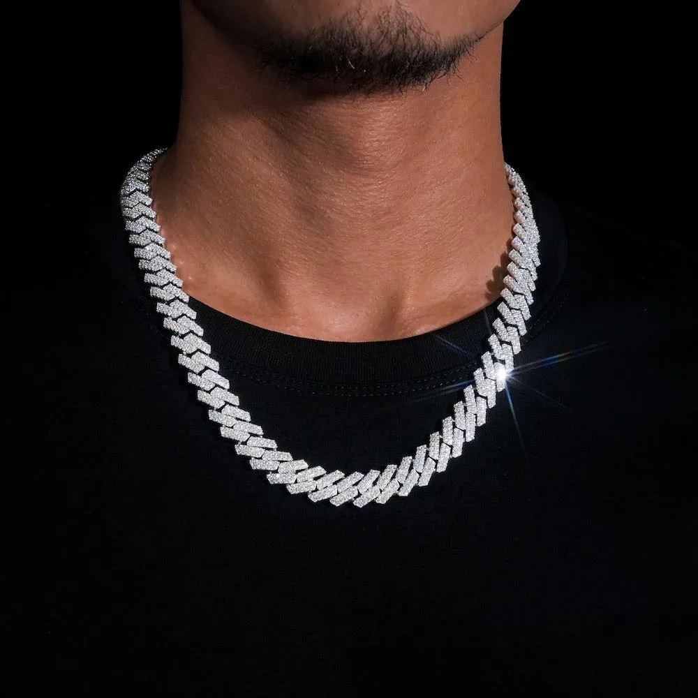 10mm Hip Hop Rock Iced Out Cuban Link Chain Necklace Micro Pave Cz Cuban Link Chain For Men Women