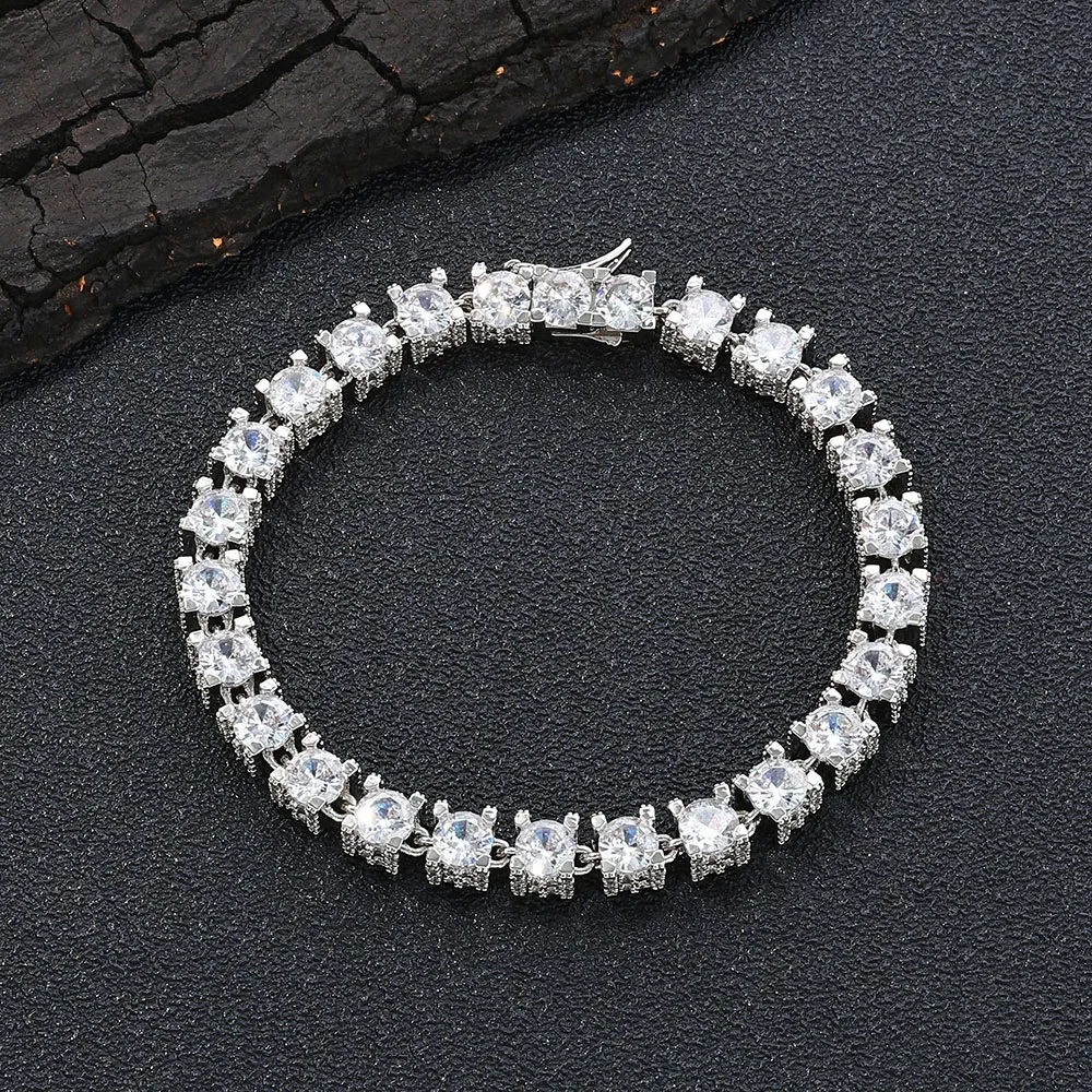 6mm Tennis Bracelet with CZ Hiphop Diamond Tennis Chain for Men Women Zirconia Bracelets Gift Wholesale Price Jewelry