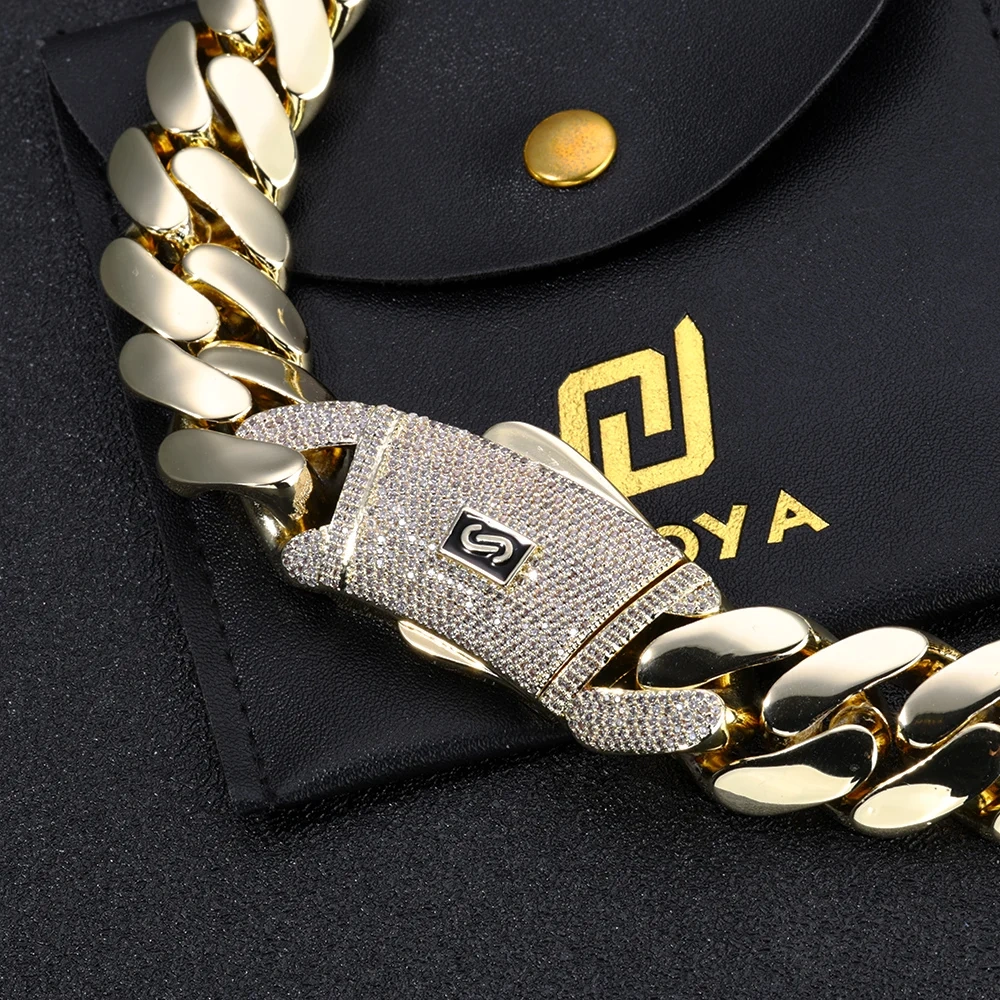 ESKEEM 12/15/20MM 14K Gold Plated Necklace High Quality Monaco Chain Trendy Unique Design Various Sizes Available