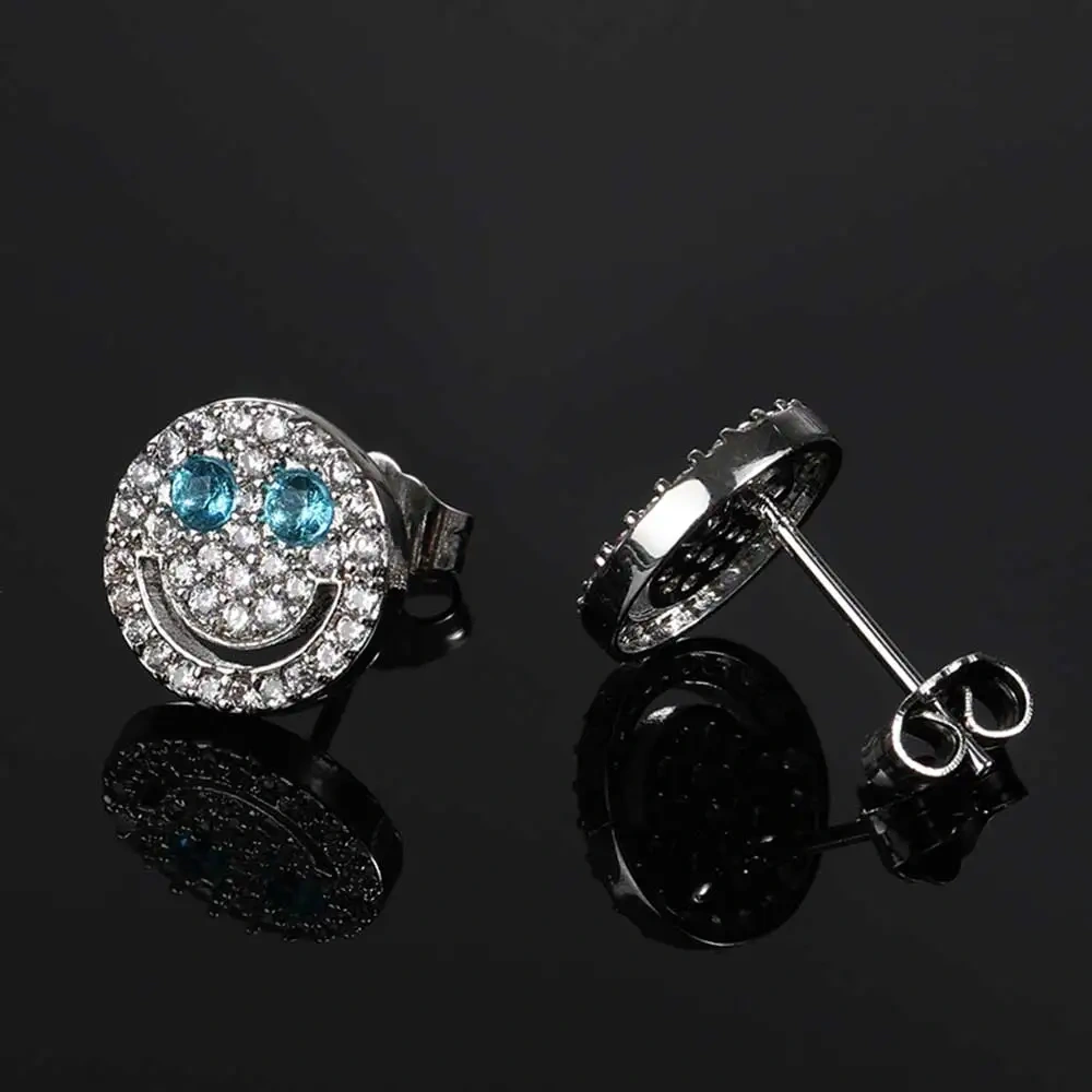 Hip Hop Jewelry Iced Out 3A Zircon Dollar Sign Plated High Quality Stud Earrings For Women
