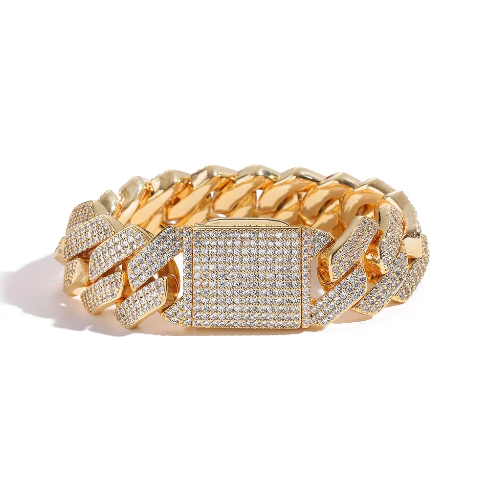 Hip Hop Jewelry 8/10/14/15/16/20/25mm Iced Out Cuban Link Chain Prong Diamond Cubic Zirconia Necklace Various Size Men Women