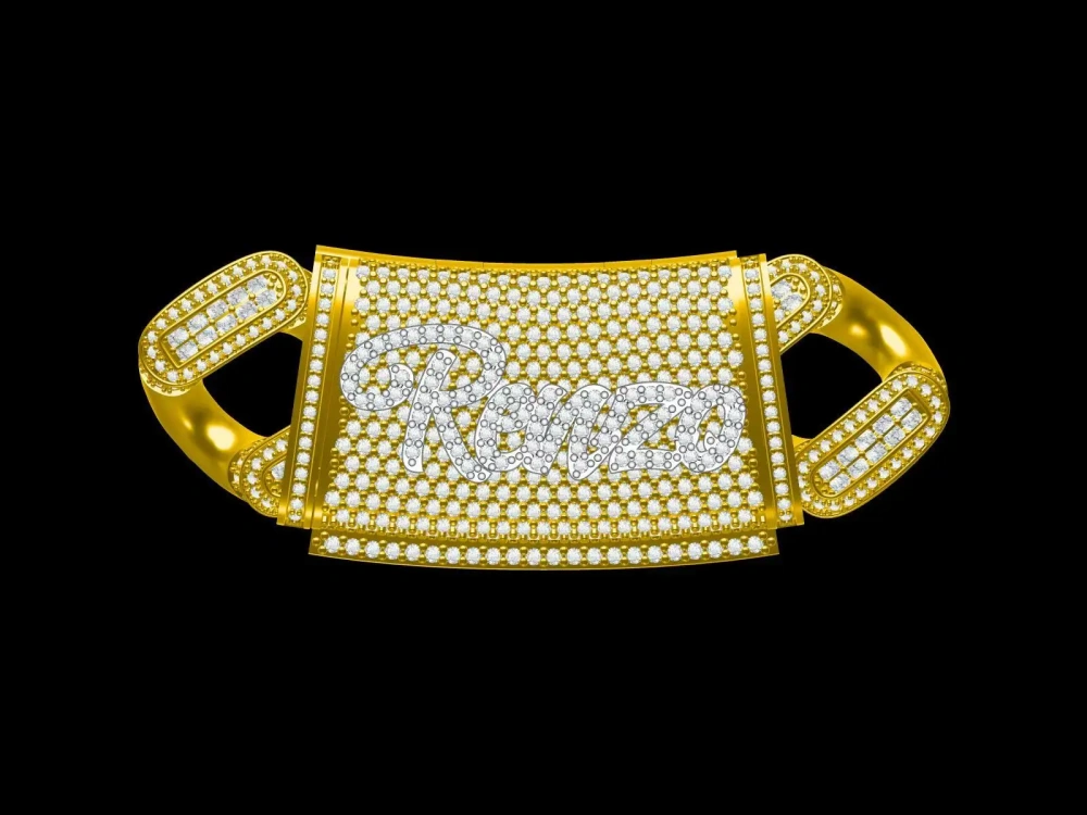 ESKEEM Custom Letter Clasp 15/18/22/25/29mm Prong Cuban Link Chain Hip Hop Jewelry Rose Gold Plated Iced Out CZ Miami Necklace