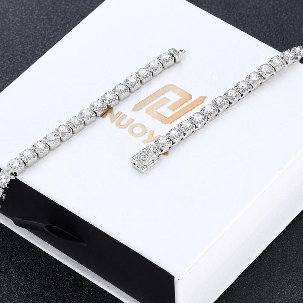 Hip Hop Jewelry 5mm Cluster Iced Tennis Chain Choker Bling Cubic Zirconia Diamond Necklace for Women Christmas Day Gift