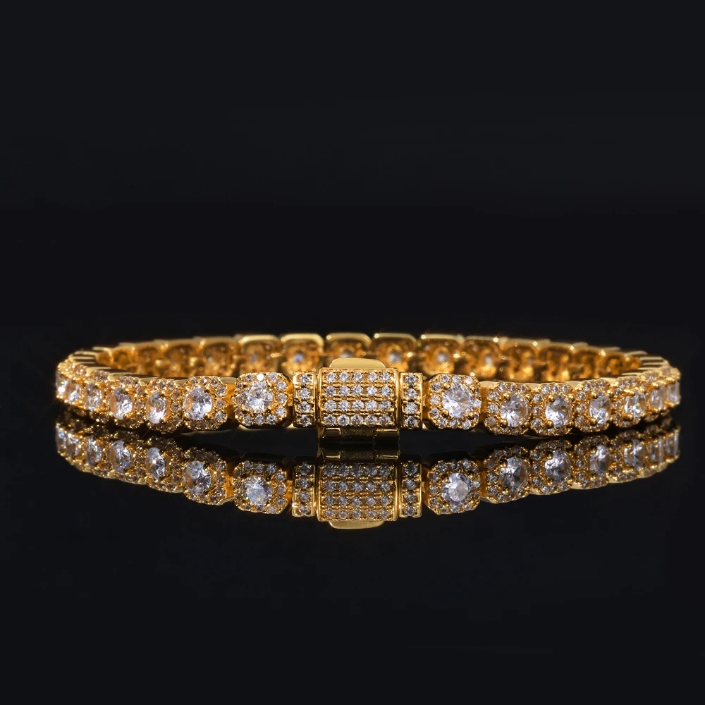 ESKEEM 5/7/10/12mm High Quality Clustered Tennis Chain Bracelet Hip Hop Jewelry Iced Out Diamond Tennis Necklace