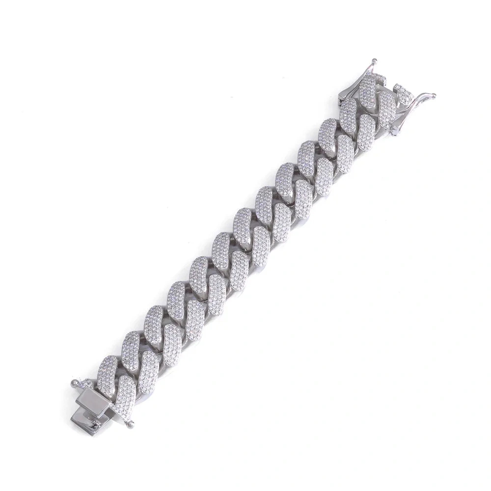 ESKEEM 22mm 4 Rows Cubic Zirconia Cuban Link Chain Big Heavy Iced Out Necklace Bracelet Mens Hip Hop Jewelry