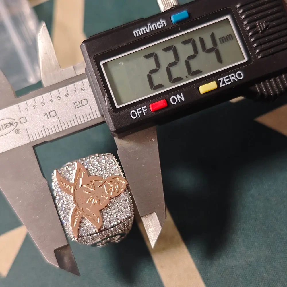 Factory Custom Full Diamond Men's Charm Hip Hop Ring Iced Out Cz Stone Custom Name Logo Rings Jewelry For Women Men ﻿