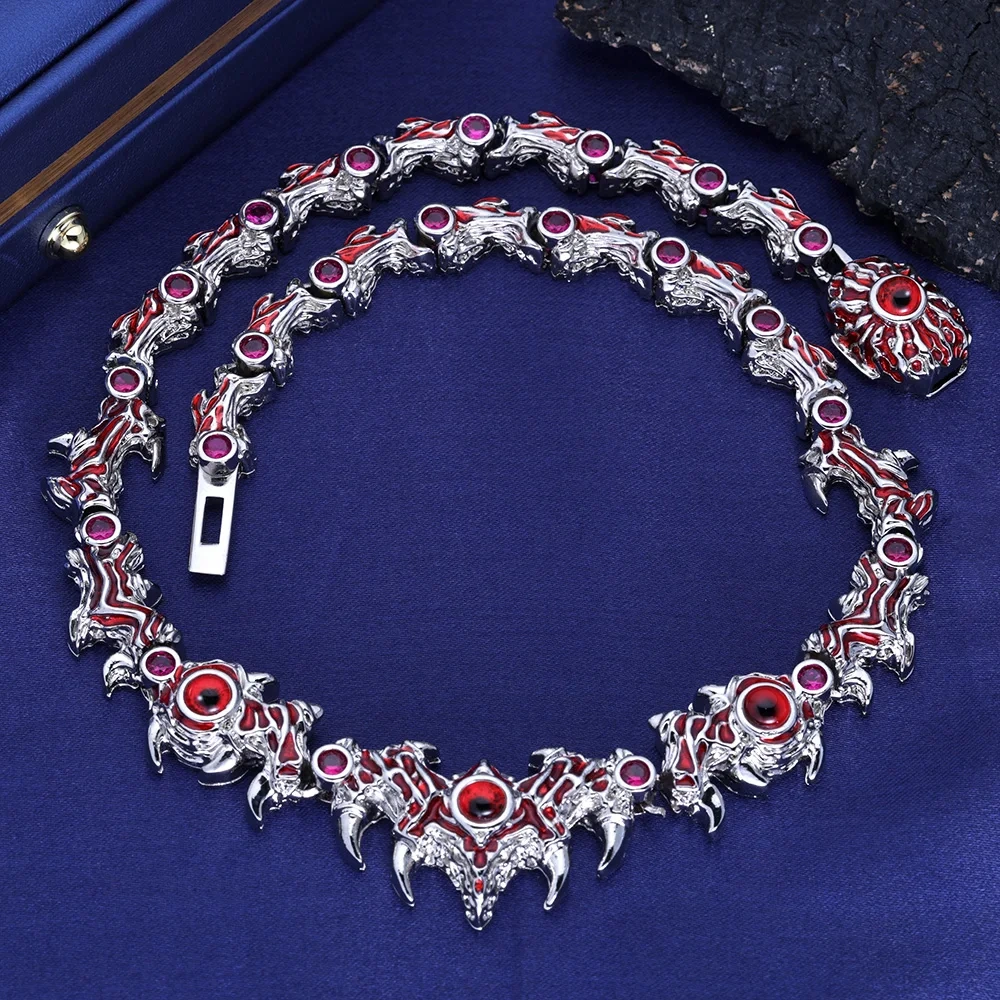 Hip Hop Jewelry New Fashion Jewelry Evil Eye Necklace Luxury Red CZ High Quality Men Women Eye Necklace Drop shipping  ﻿