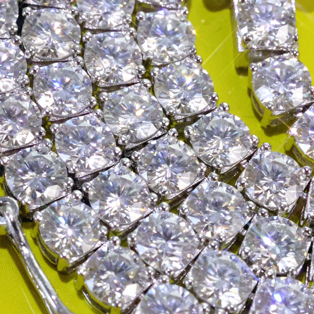 ESKEEM 925 Silver VVS Moissanite Tennis Bracelet 2/3/4/5 MM Iced Out Diamond Tennis Chain Pass GRA Diamond Test In Stock