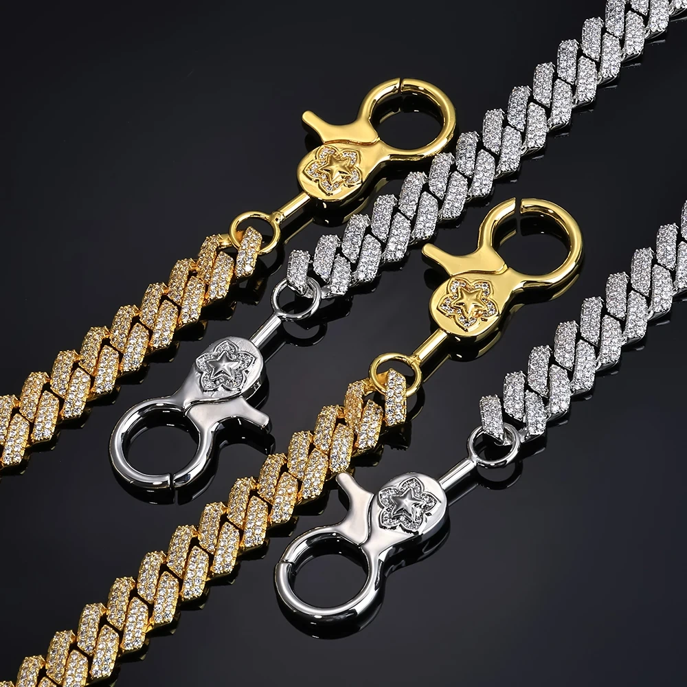 Custom Hip Hop Prong Iced Pants Chain Secure Travel Wallet KeyChain Heavy Duty Jeans Link Men Jewelry