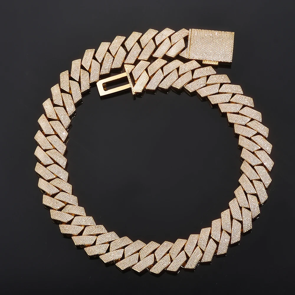 ESKEEM 20/26/36mm Iced Out Diamond Chunky Cuban Link Chain Necklace Gold Plated Hip Hop Jewelry for Men