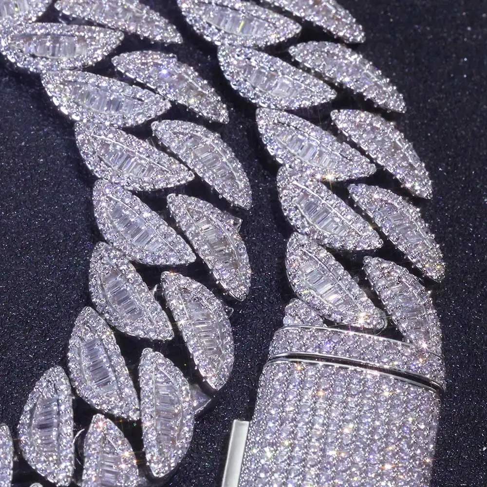 ESKEEM 20MM Miami Cuban Chain Diamond Necklace For Men Women Mixed Inlay Iced Out Hip Hop Link Choker Fashion Jewelry ﻿