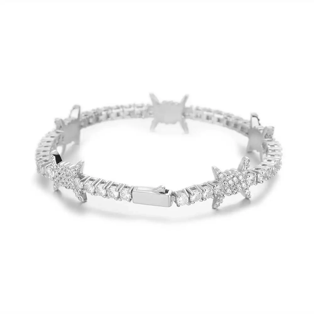 Hip Hop Spring Buckle Thorn Tennis Chain Jewelry High Quality Iced Out Zircon Tennis Chain Necklace For Girl Drop Shipping